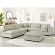 Pemberly Row Contemporary Modular Beige Fabric 6-Piece Nest Sectional