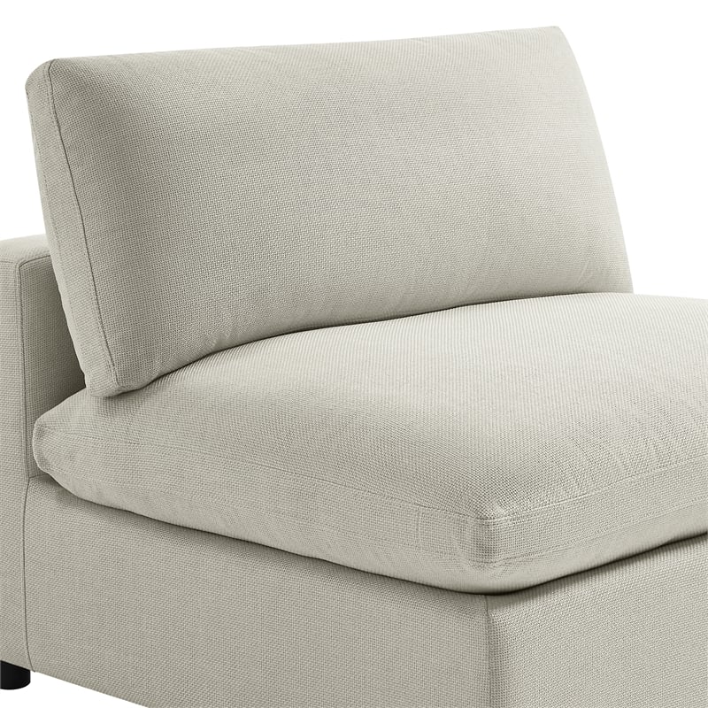 Pemberly Row Contemporary Modular Beige Fabric 6-Piece Nest Sectional