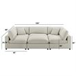 Pemberly Row Contemporary Modular Beige Fabric 6-Piece Nest Sectional