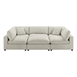 Pemberly Row Contemporary Modular Beige Fabric 6-Piece Nest Sectional