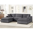 Pemberly Row Modular Charcoal Fabric 5-Piece XL Chofa Sectional