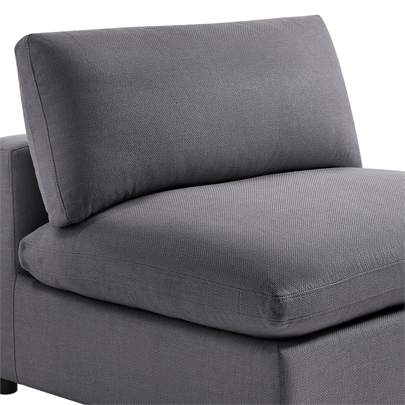 Pemberly Row Modular Charcoal Fabric 5-Piece XL Chofa Sectional