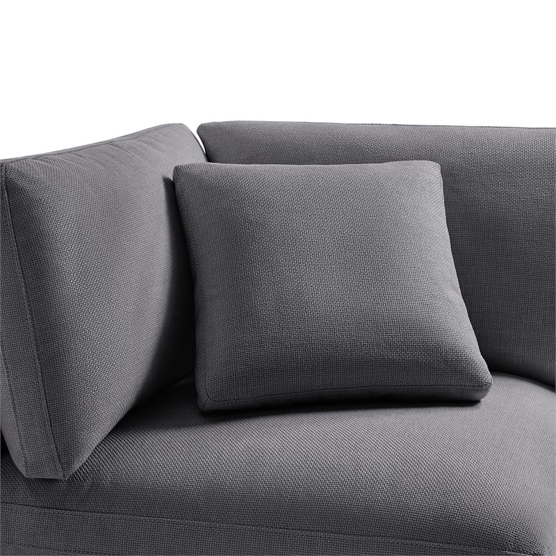 Pemberly Row Modular Charcoal Fabric 5-Piece XL Chofa Sectional