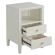 Pemberly Row 2-Drawer Antique White Painted Wood Storage Nightstand