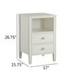 Pemberly Row 2-Drawer Antique White Painted Wood Storage Nightstand