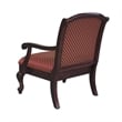 Pemberly Row Red Safari Magenta Wood Arm Chair in Walnut Woof Frame