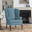 Pemberly Row Contemporary Blue Fabric Traditional Wing Back Accent Chair