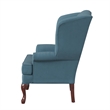 Pemberly Row Contemporary Blue Fabric Traditional Wing Back Accent Chair