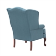 Pemberly Row Contemporary Blue Fabric Traditional Wing Back Accent Chair