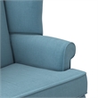 Pemberly Row Contemporary Blue Fabric Traditional Wing Back Accent Chair