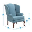 Pemberly Row Contemporary Blue Fabric Traditional Wing Back Accent Chair