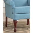 Pemberly Row Contemporary Blue Fabric Traditional Wing Back Accent Chair