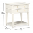 Pemberly Row Contemporary 2-Drawer Tray Top Wood Nightstand in White