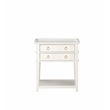 Pemberly Row Contemporary 2-Drawer Tray Top Wood Nightstand in White