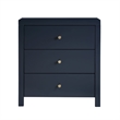 Pemberly Row Contemporary 3-Drawer Midnight Blue Painted Wood Nightstand