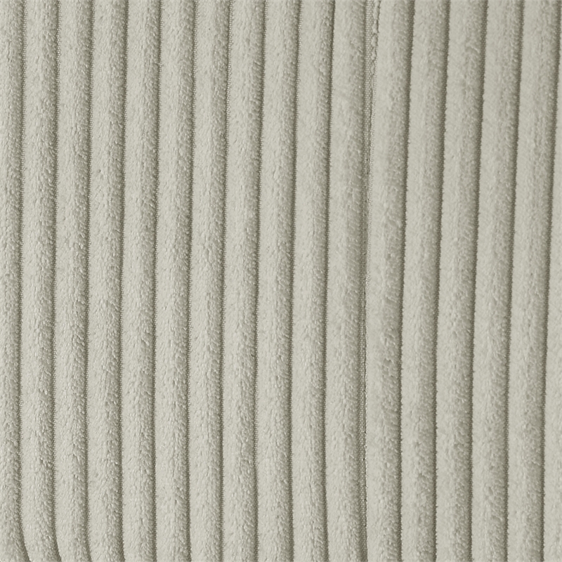 Pemberly Row Contemporary Beige Corduroy Fabric XL 40