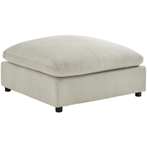 Pemberly Row Contemporary Beige Corduroy Fabric XL 40&quot Square Ottoman