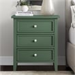 Pemberly Row Contemporary 3-Drawer Vintage Green Wood Nightstand