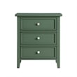Pemberly Row Contemporary 3-Drawer Vintage Green Wood Nightstand