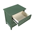 Pemberly Row Contemporary 3-Drawer Vintage Green Wood Nightstand