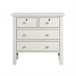 Pemberly Row Contemporary 4-Drawer Antique White Wood Storage Nightstand