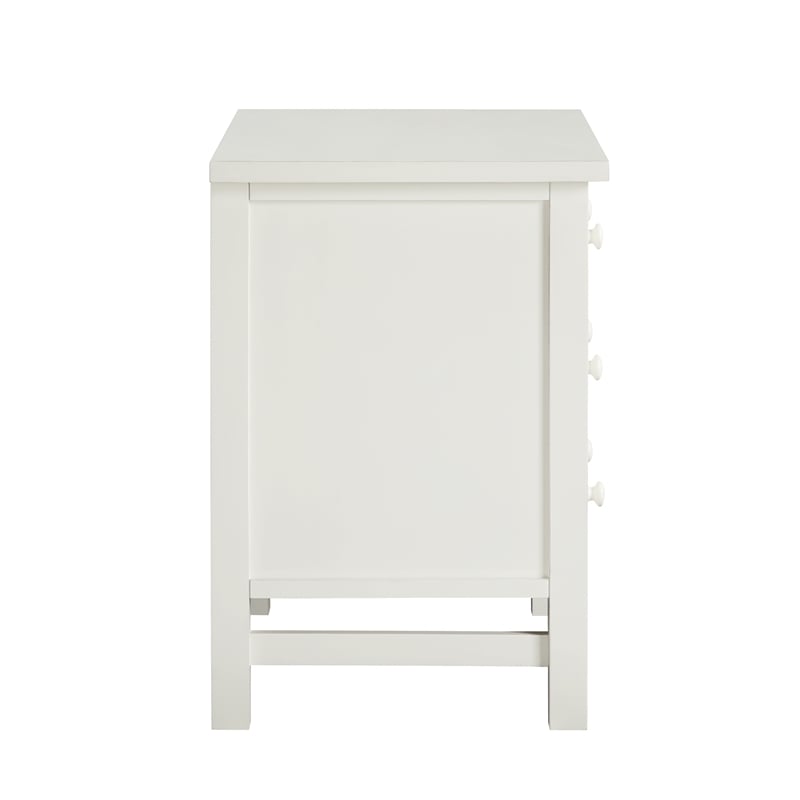 Pemberly Row Contemporary 4-Drawer Antique White Wood Storage Nightstand