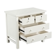 Pemberly Row Contemporary 4-Drawer Antique White Wood Storage Nightstand