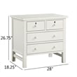 Pemberly Row Contemporary 4-Drawer Antique White Wood Storage Nightstand