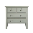 Pemberly Row Contemporary 4-Drawer Antique Gray Wood Storage Nightstand
