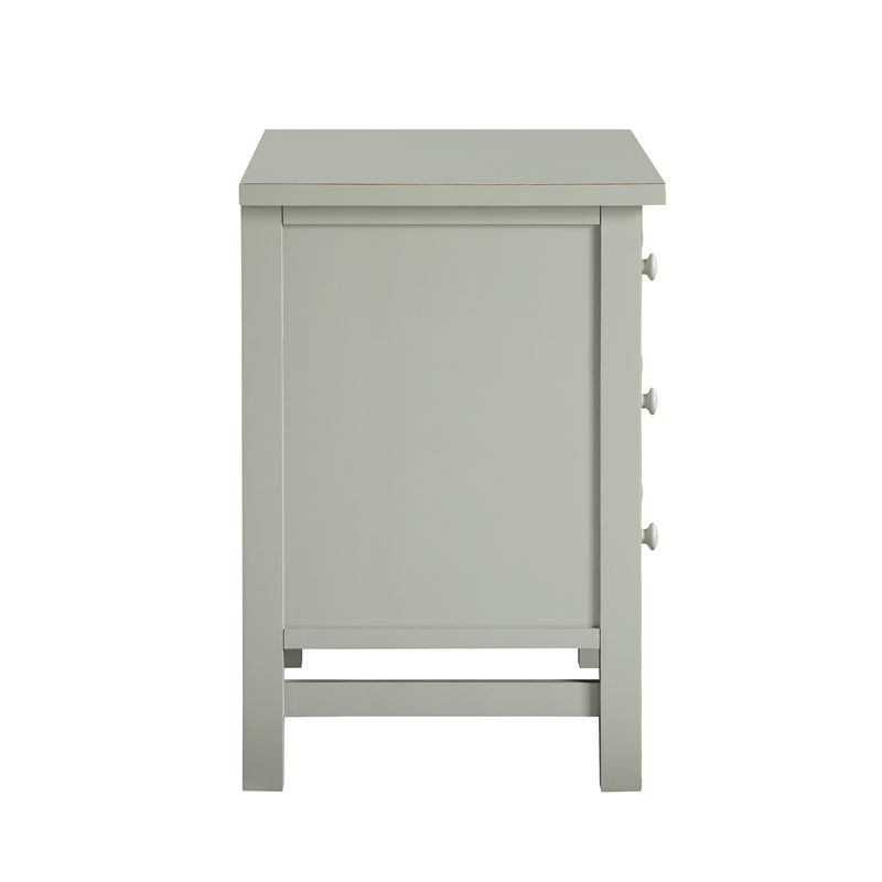 Pemberly Row Contemporary 4-Drawer Antique Gray Wood Storage Nightstand