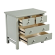 Pemberly Row Contemporary 4-Drawer Antique Gray Wood Storage Nightstand