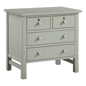 Pemberly Row Contemporary 4-Drawer Antique Gray Wood Storage Nightstand