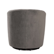 Pemberly Row Barrel Style Swivel Accent Chair in Ash Gray Performance Fabric