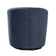 Pemberly Row Barrel Style Swivel Accent Chair in Navy Performance Fabric
