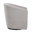 Pemberly Row Barrel Style Swivel Accent Chair in Light Gray Performance Fabric