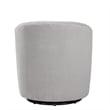 Pemberly Row Barrel Style Swivel Accent Chair in Light Gray Performance Fabric