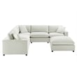 Pemberly Row Modular 6-Piece Sectional in Ivory Performance Fabric
