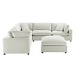 Pemberly Row Modular 6-Piece Sectional in Ivory Performance Fabric