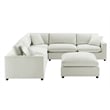 Pemberly Row Modular 6-Piece Sectional in Ivory Performance Fabric