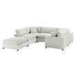 Pemberly Row Modular 6-Piece Sectional in Ivory Performance Fabric