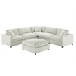 Pemberly Row Modular 6-Piece Sectional in Ivory Performance Fabric