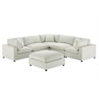 Pemberly Row Modular 6-Piece Sectional in Ivory Performance Fabric