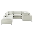 Pemberly Row Modular 6-Piece Sectional in Ivory Performance Fabric