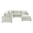 Pemberly Row Modular 6-Piece Sectional in Ivory Performance Fabric