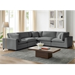 Pemberly Row Modular 5-Piece Sectional in Charcoal Performance Fabric