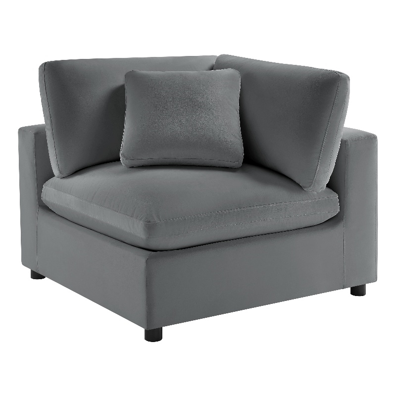 Pemberly Row Modular 4-Piece Sectional in Charcoal Performance Fabric