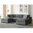 Pemberly Row Modular 5-PC XL Sectional in Charcoal Performance Fabric