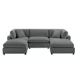 Pemberly Row Modular 5-PC XL Sectional in Charcoal Performance Fabric