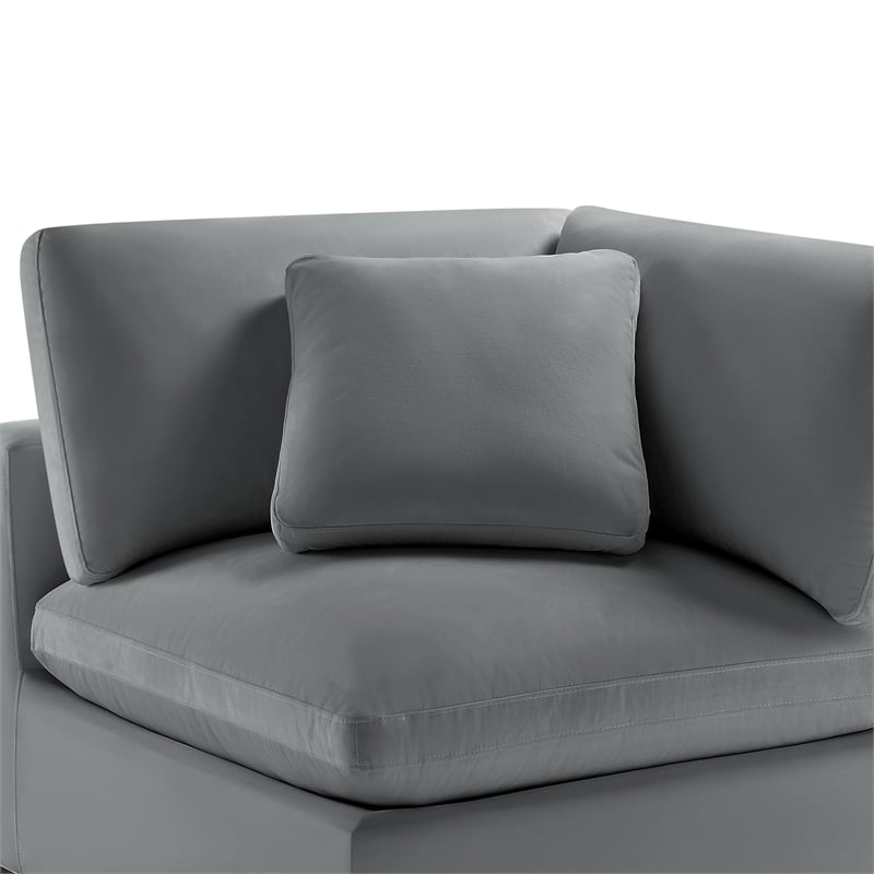 Pemberly Row Modular 5-PC XL Sectional in Charcoal Performance Fabric