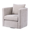Pemberly Row Contemporary Beige Linen Fabric Swivel Barrel Chair